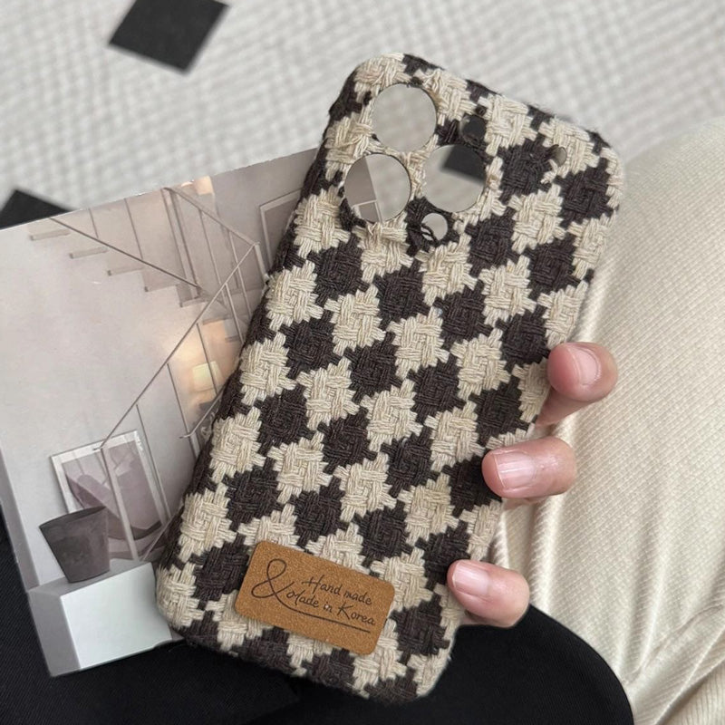 Checkered Pattern Fabric iPhone Case