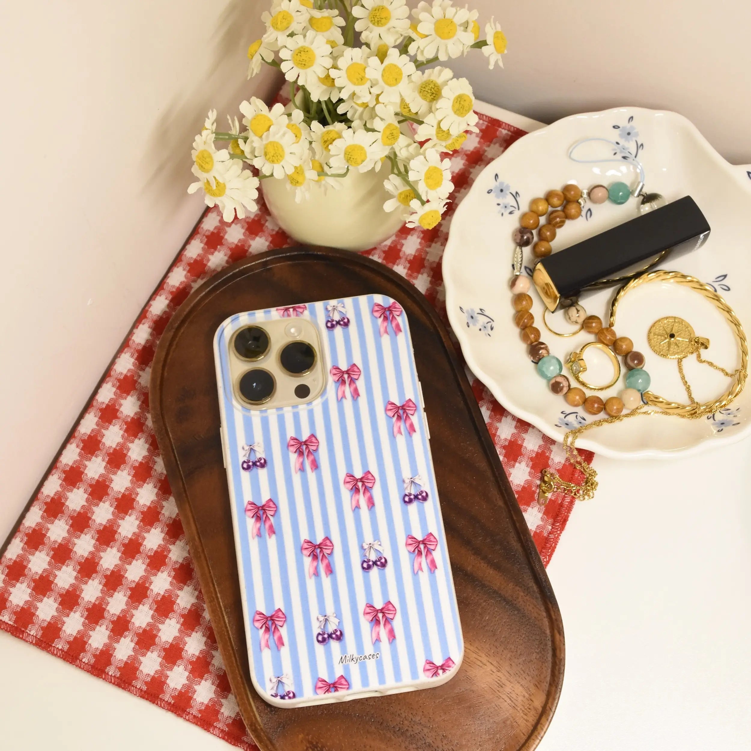 Cherry Bow iPhone Case - milkycases iphone case - compostable iphone case