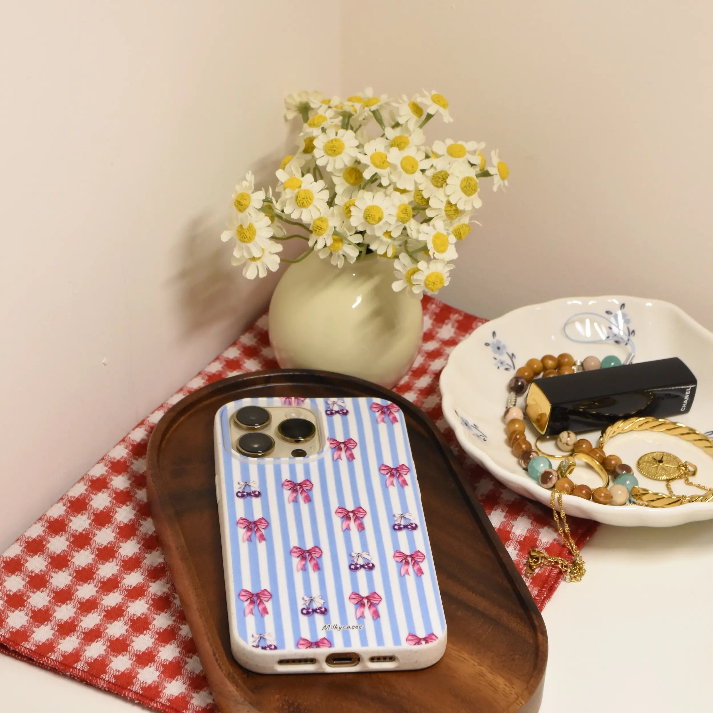 Cherry Bow iPhone Case - milkycases iphone case - compostable iphone case