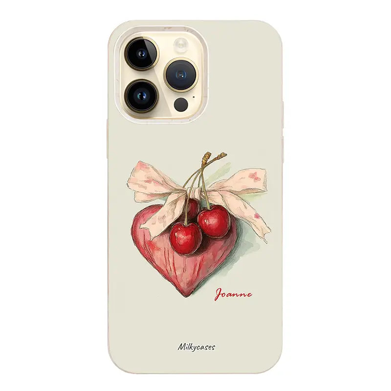 Cherry Heart Personalized iPhone Case - custom iphone case - milkycases iphone case 1