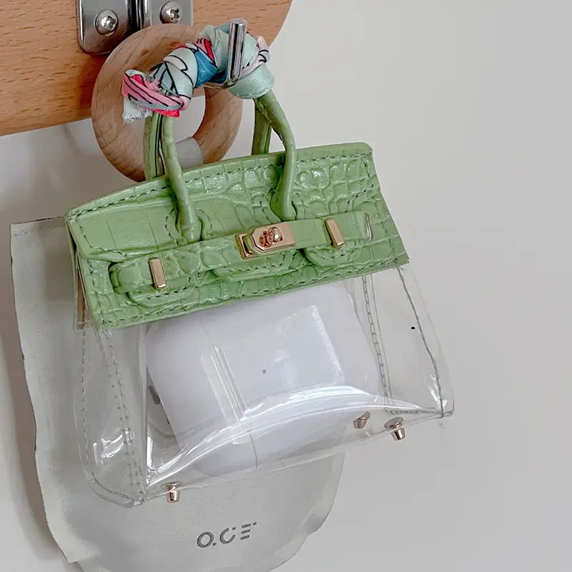 Clear Mini Birkin Bag AirPods Case - milkycases