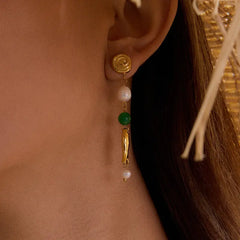 Coastal Spiral Fish Drop Earrings