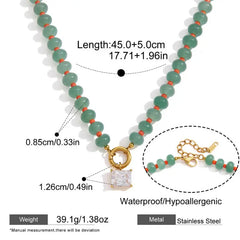Color Story Gem Beaded Necklace