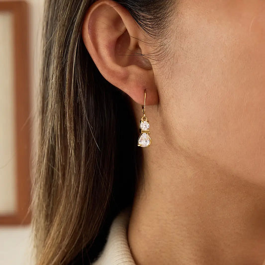 Crystal Kitty Drop Earrings