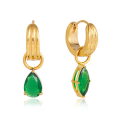 Cypress Drop Huggie Earrings