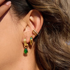Cypress Drop Huggie Earrings