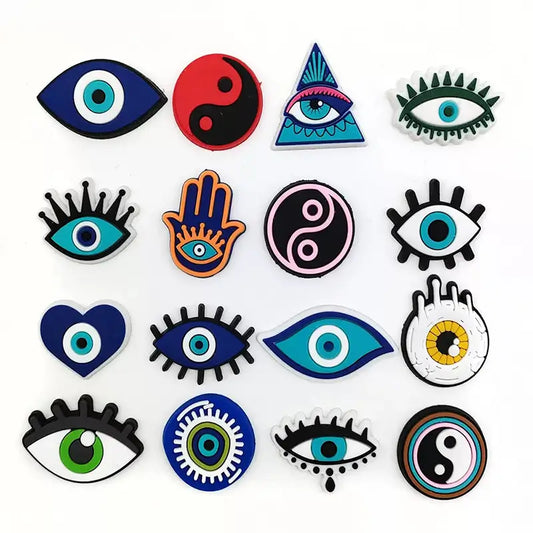 Devil’s Eye Crocs Hole Case Charms - DIY phone case, Crocs phone case, Crocs iphone case, Phone case with charms, Jibbitz phone case, Phone case for plug-in charms, Fidget phone case. - milkycases
