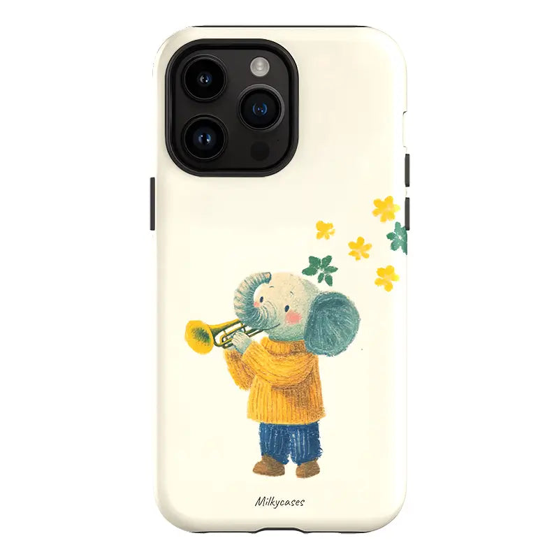 Elephant Melody iPhone Case - milkycases iphone case - wild grassland - tough iphone case