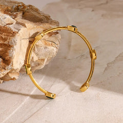 Emerald Glow Open Bangle