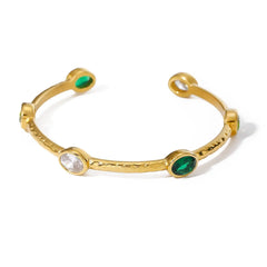 Emerald Glow Open Bangle