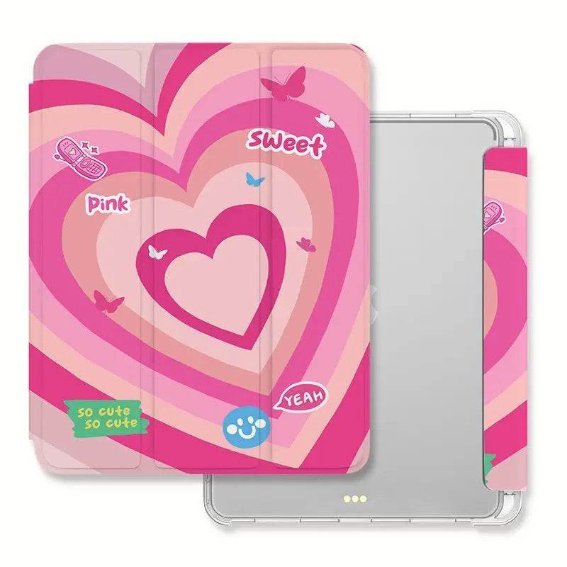 Fancy Pink Heart iPad Case