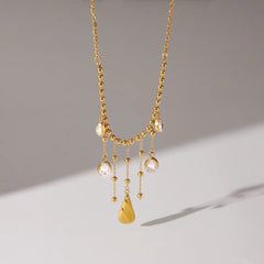 Golden Dewfall Pendant Necklace