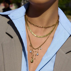 Golden Dewfall Pendant Necklace