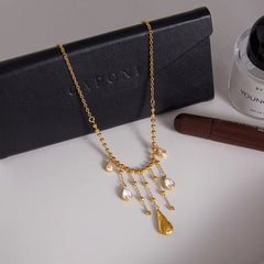 Golden Dewfall Pendant Necklace