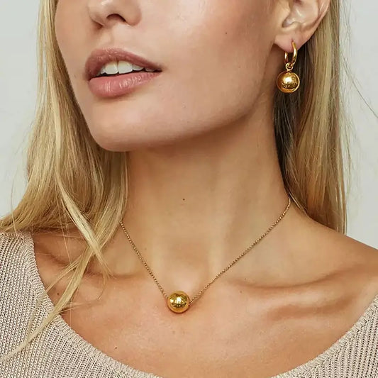 Golden Orb Pull Chain Necklace