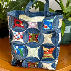 Handmade Denim Canvas Patchwork Tote