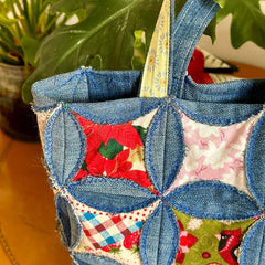 Handmade Denim Canvas Patchwork Tote