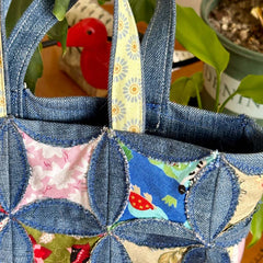 Handmade Denim Canvas Patchwork Tote