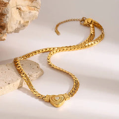 Heart Clasp Chain Necklace