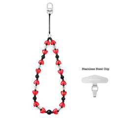 Hearts Beaded Phone Charm | Beaded Phone Strap