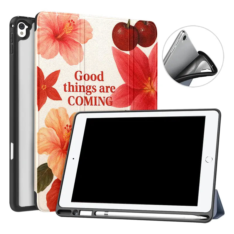 Hibiscus Dream iPad Case - milkycases front ipad cover. Cute ipad case. Best ipad case protective. ipad case with stand. ipad case with pencil holder. Magnetic ipad case. Designer ae