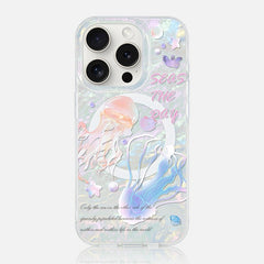 Jellyfish Mother of Pearl iPhone Case-MagSafe-shell pattern iphone case-milkycases-iphone case store