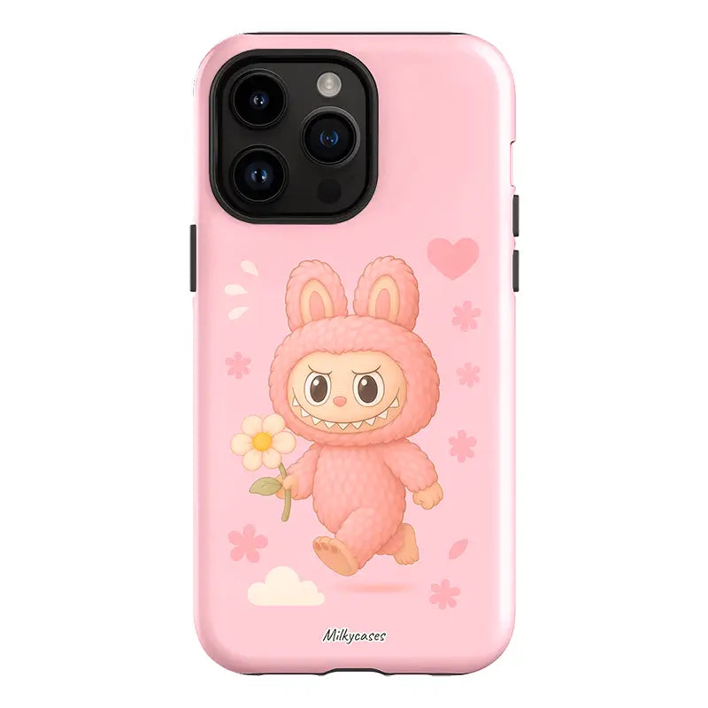Labubu Inspired Pink Stroll iPhone Case - labubu phone case - milkycases