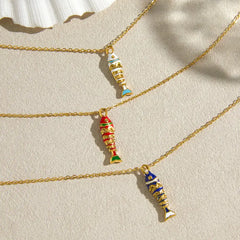 Lucky Catch Enamel Fish Necklace
