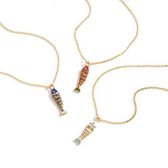 Lucky Catch Enamel Fish Necklace