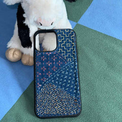 Mama Handmade iPhone Case - Colorful Sashiko Denim Stitch 002