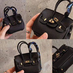 Mini Birkin Bag Luxury Leather AirPods Case - milkycases