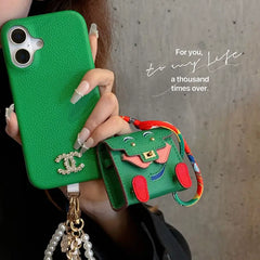 Mini Kelly Doll Bag Luxury Leather AirPods Case