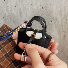 Mini Picotin Lock Bag Luxury Leather AirPods Case - milkycases - mini kelly airpod case - mini handbag airpods case - kelly airpod case