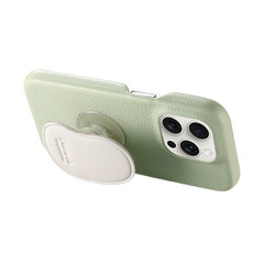 Mint Cream Leather iPhone Case with Stand