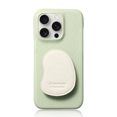 Mint Cream Leather iPhone Case with Stand