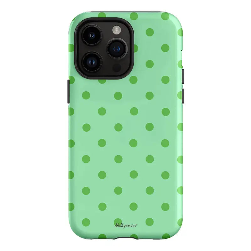 Mint Drops iPhone Case - milkycases iphone case - pattern play - polka dot - tough iphone case