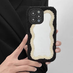 Mirror Wavy Fuzzy Fabric iPhone Case