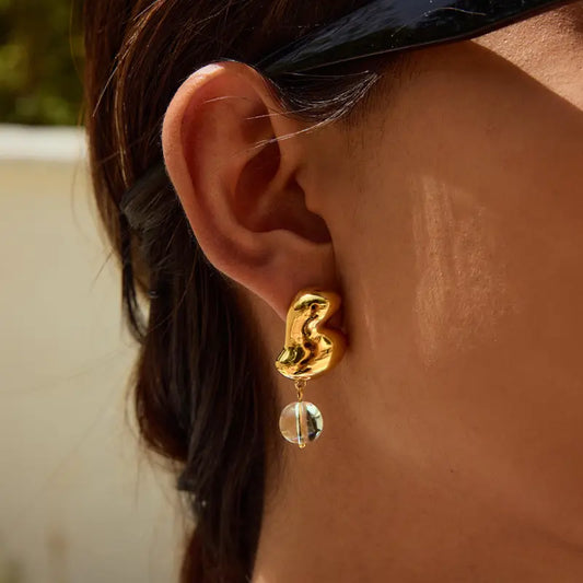 Molten Curve Orb Drop Earrings