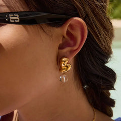 Molten Curve Orb Drop Earrings