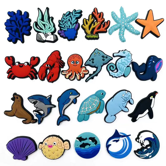Ocean Life Crocs Hole Case Charms - DIY phone case, Crocs phone case, Crocs iphone case, Phone case with charms, Jibbitz phone case, Phone case for plug-in charms, Fidget phone case. - milkycases