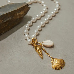 Pearl Tide Charm Necklace