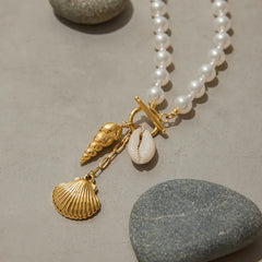 Pearl Tide Charm Necklace