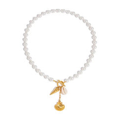 Pearl Tide Charm Necklace