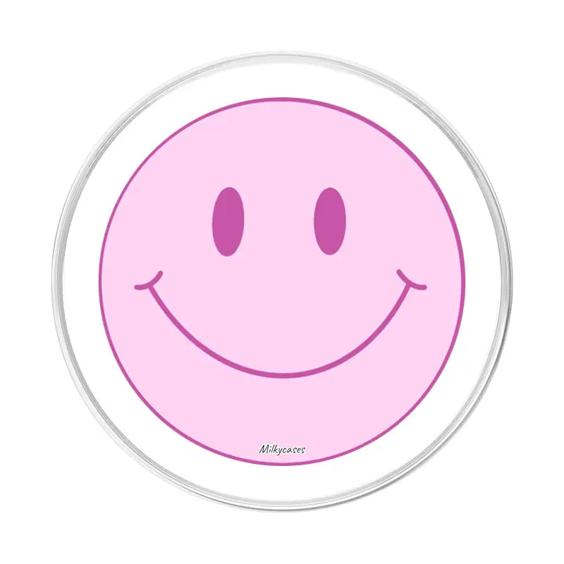 Pink Smileys PopGrip  Phone Grip - milkycases gripease