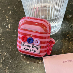 Pink Striped AirPods Case