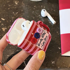 Pink Striped AirPods Case