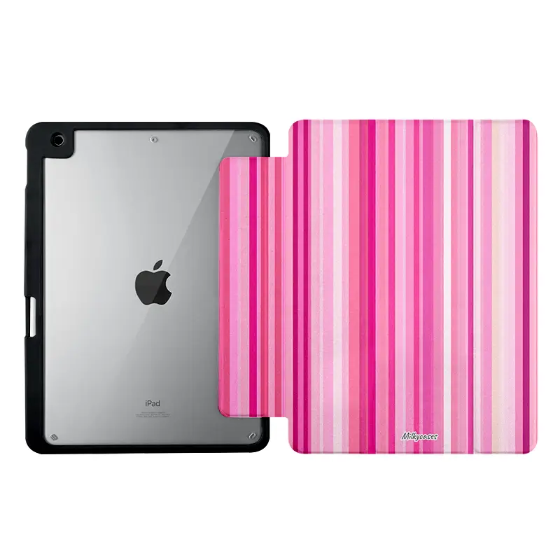 Pink Stripes iPad Case - milkycases - front