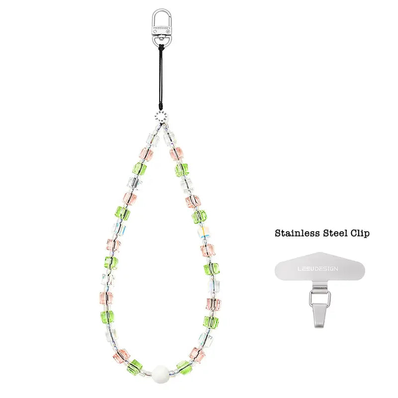 Pixel Cubes Beaded Phone Charm | Beaded Phone Strap