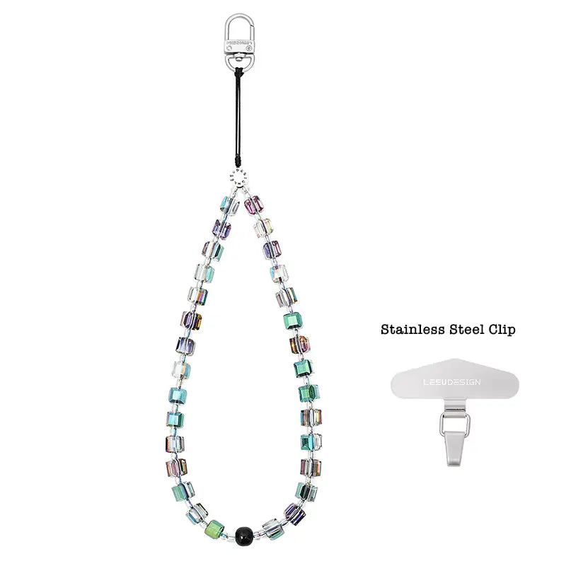 Pixel Cubes Beaded Phone Charm | Beaded Phone Strap