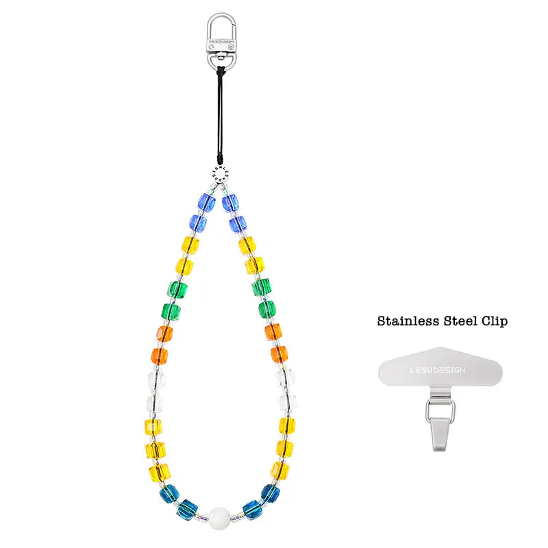 Pixel Cubes Beaded Phone Charm | Beaded Phone Strap